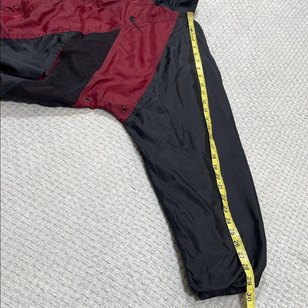 Vintage 90’s Nike Jacket Red Black Colorblock Windbreaker Swoosh Mens Sz Large - Picture 14 of 14